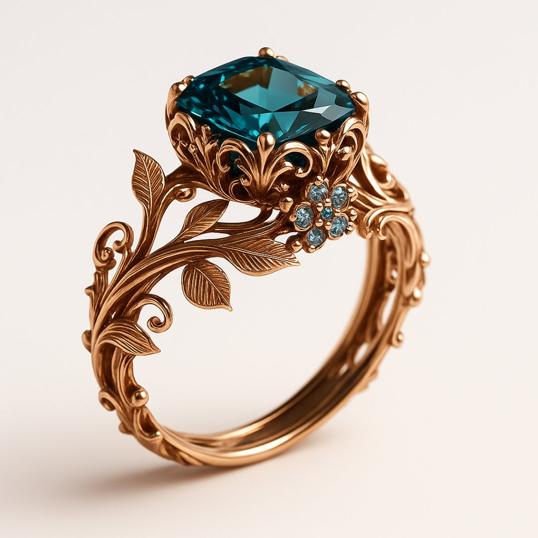 Clémence | Bague en cristal vert naturel