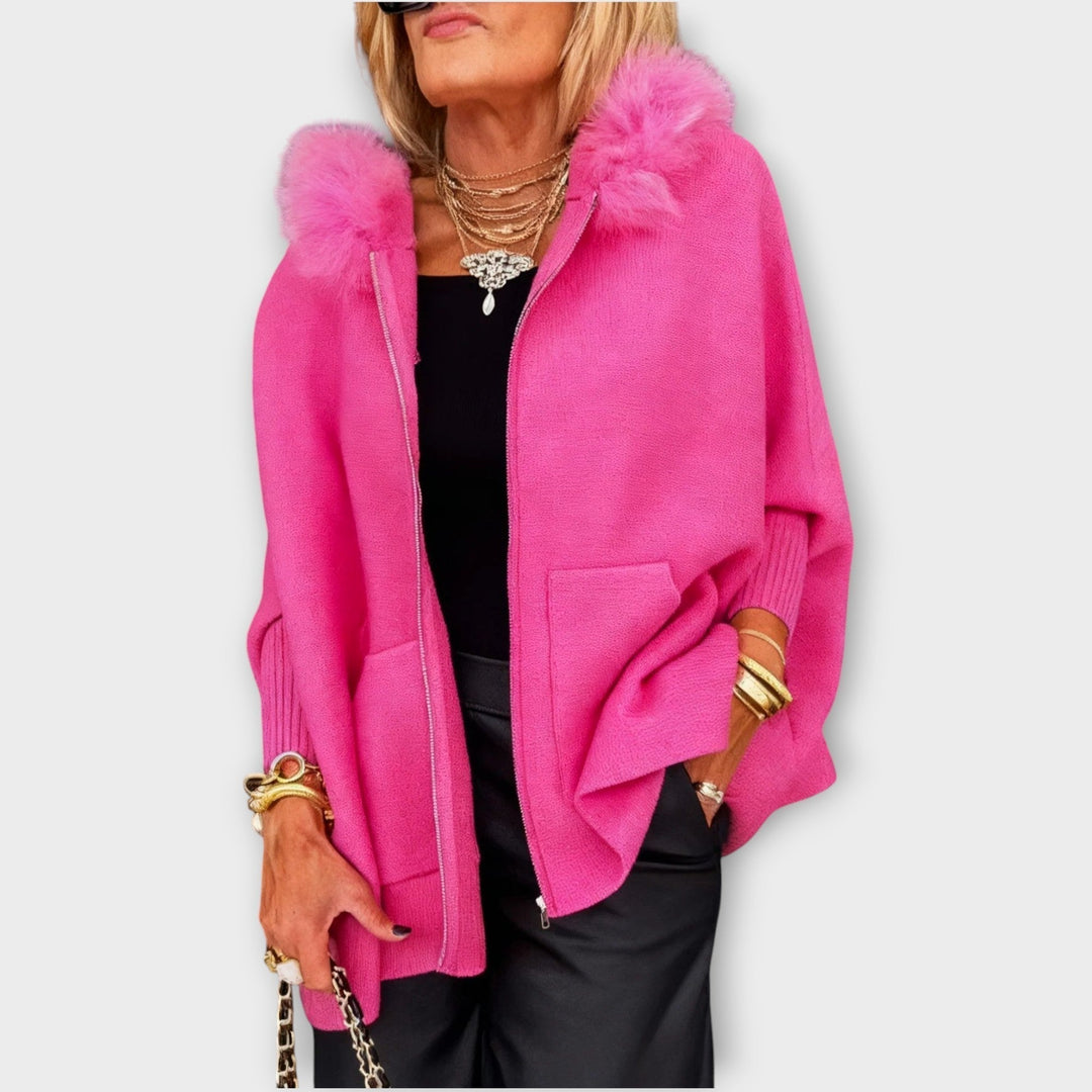 Evelyn | Manteau à Capuche en Fourrure Synthétique de Luxe