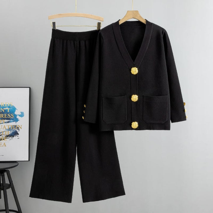 Azaria | Costume pantalon en laine avec boutons en métal