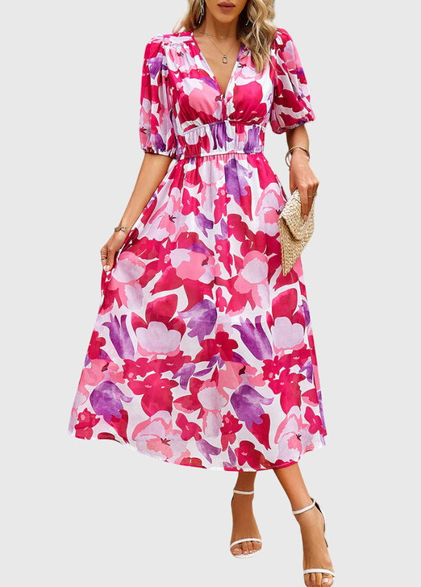 Merlin | Robe Midi Florale Flatteuse