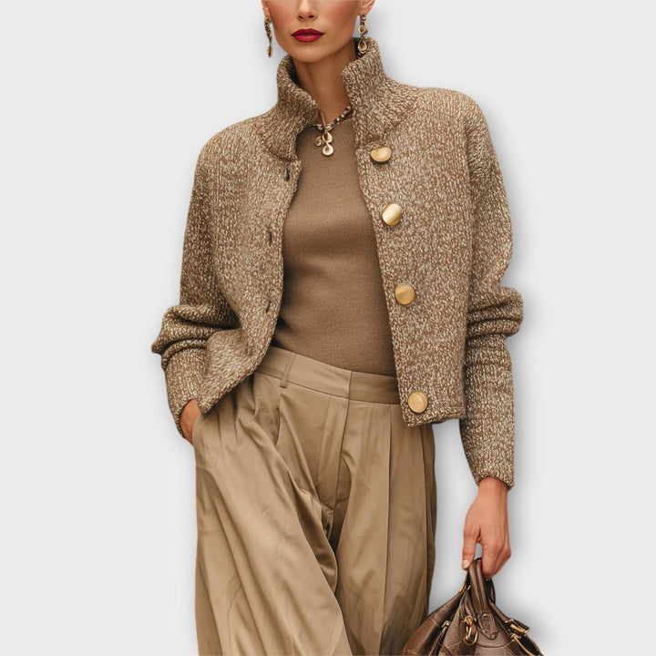 Rita | Veste en Maille Texturée avec Boutons Luxe