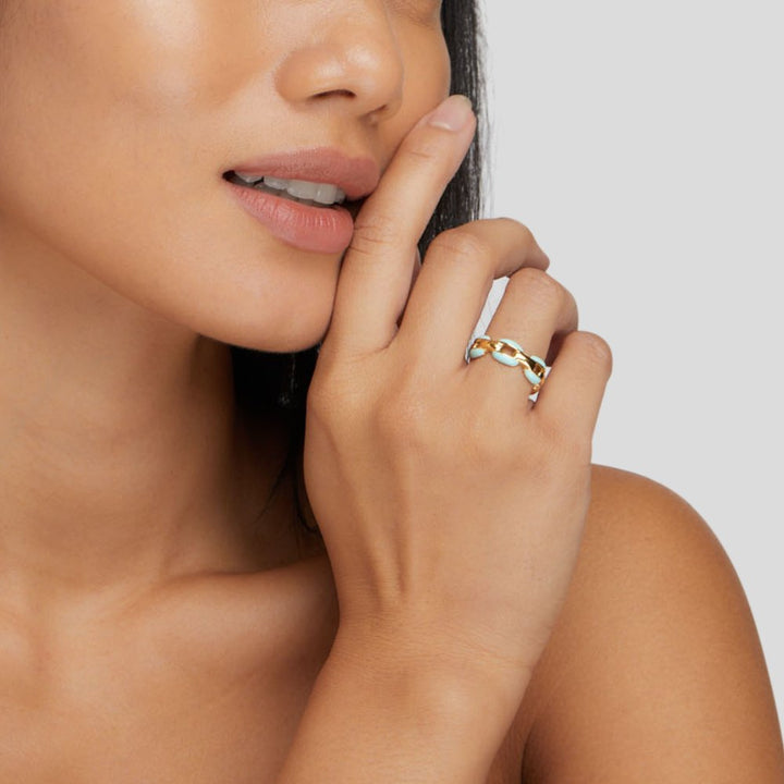 Éléonore | Bague Chaîne Bleue Reya