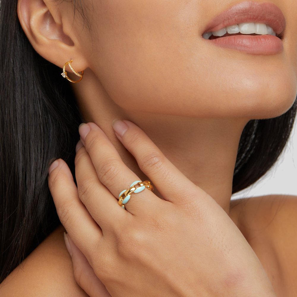 Éléonore | Bague Chaîne Bleue Reya