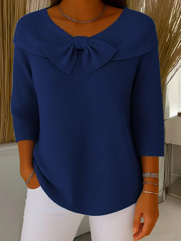 Emma | Pull Femme avec Nœud et Encolure Ronde