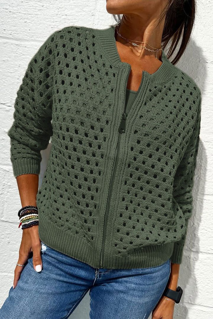 Rosa | Veste en tricot avec fermeture éclair