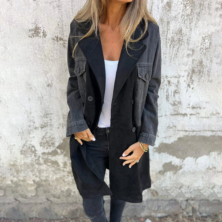 Rute | Veste en Denim Patchwork avec Revers