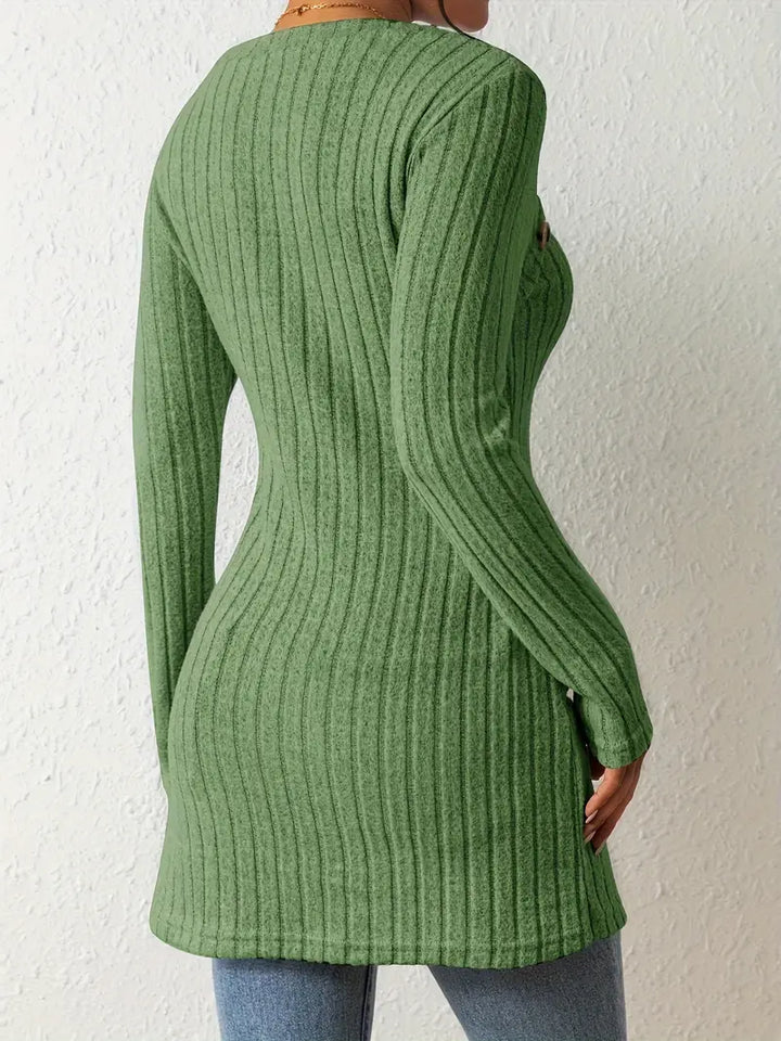Julia | Haut Asymétrique à Côtes à la Mode