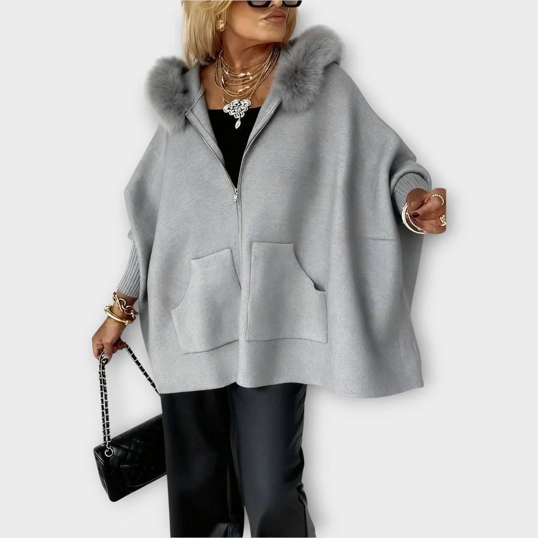 Evelyn | Manteau à Capuche en Fourrure Synthétique de Luxe