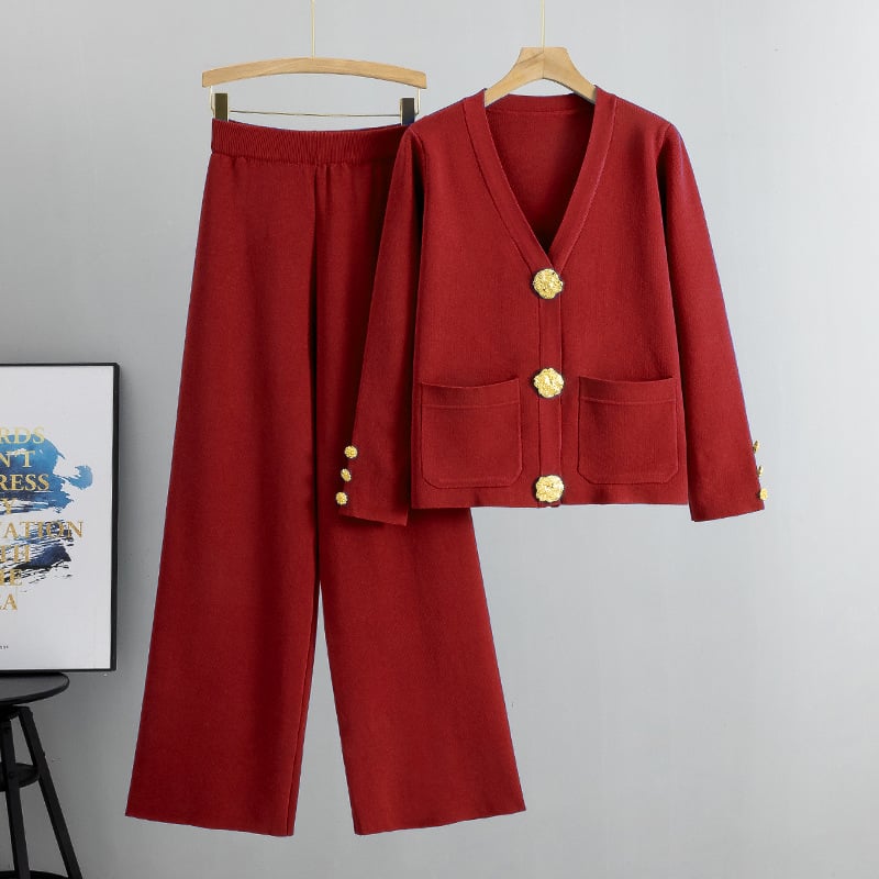 Azaria | Costume pantalon en laine avec boutons en métal