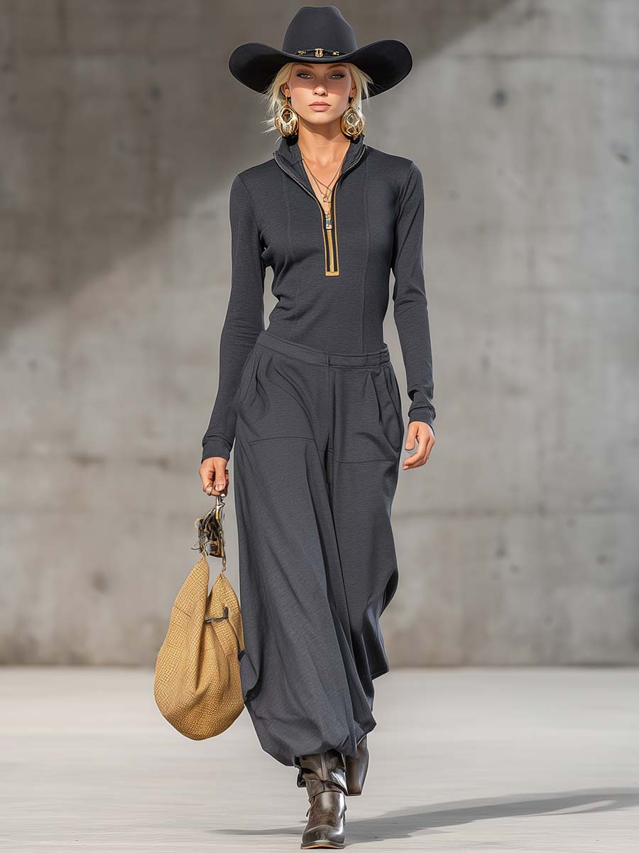 Belle | Ensemble Rétro Sportif avec Haut et Pantalons Amples