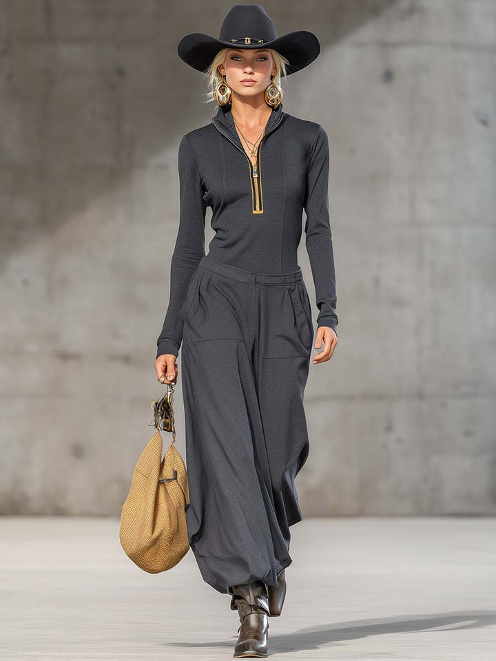 Belle | Ensemble Rétro Sportif avec Haut et Pantalons Amples
