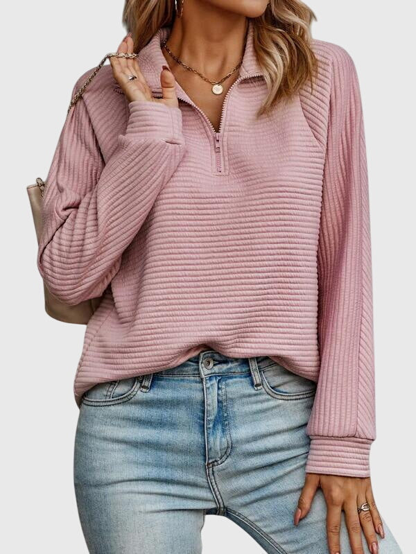 Christine | Pull élégant à demi zip