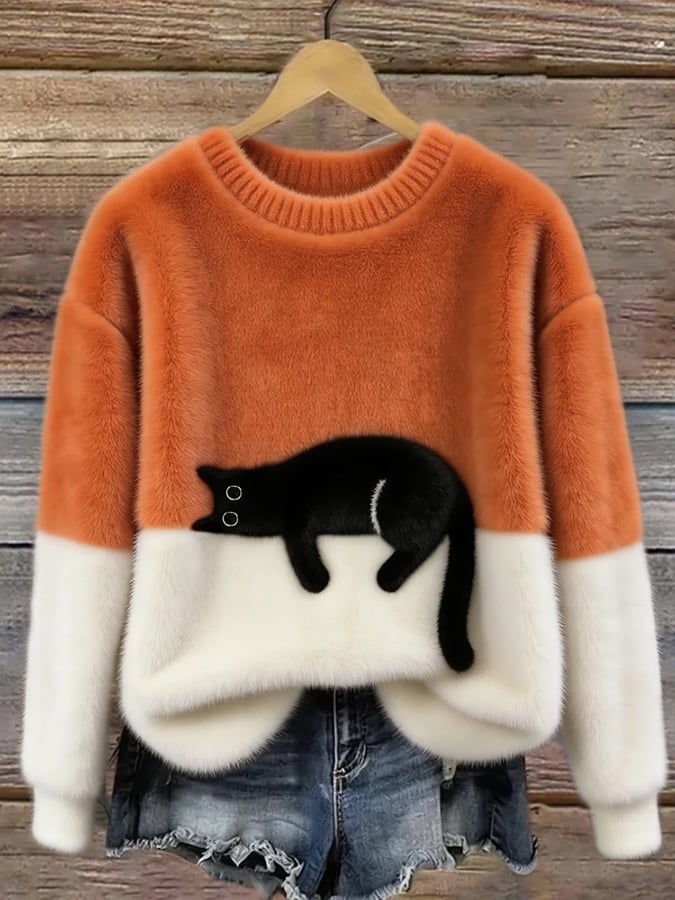 Belinda | Pull oversize à motif chat