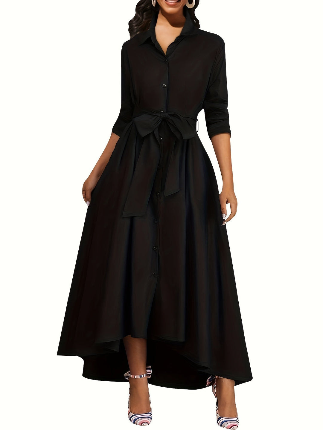 Martine | Robe Maxi Boutonnée Parfaite pour les Fêtes