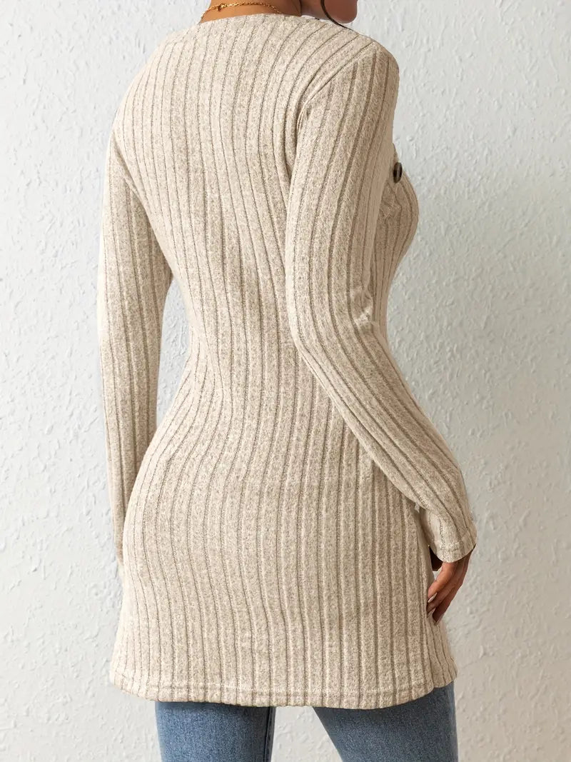 Julia | Haut Asymétrique à Côtes à la Mode
