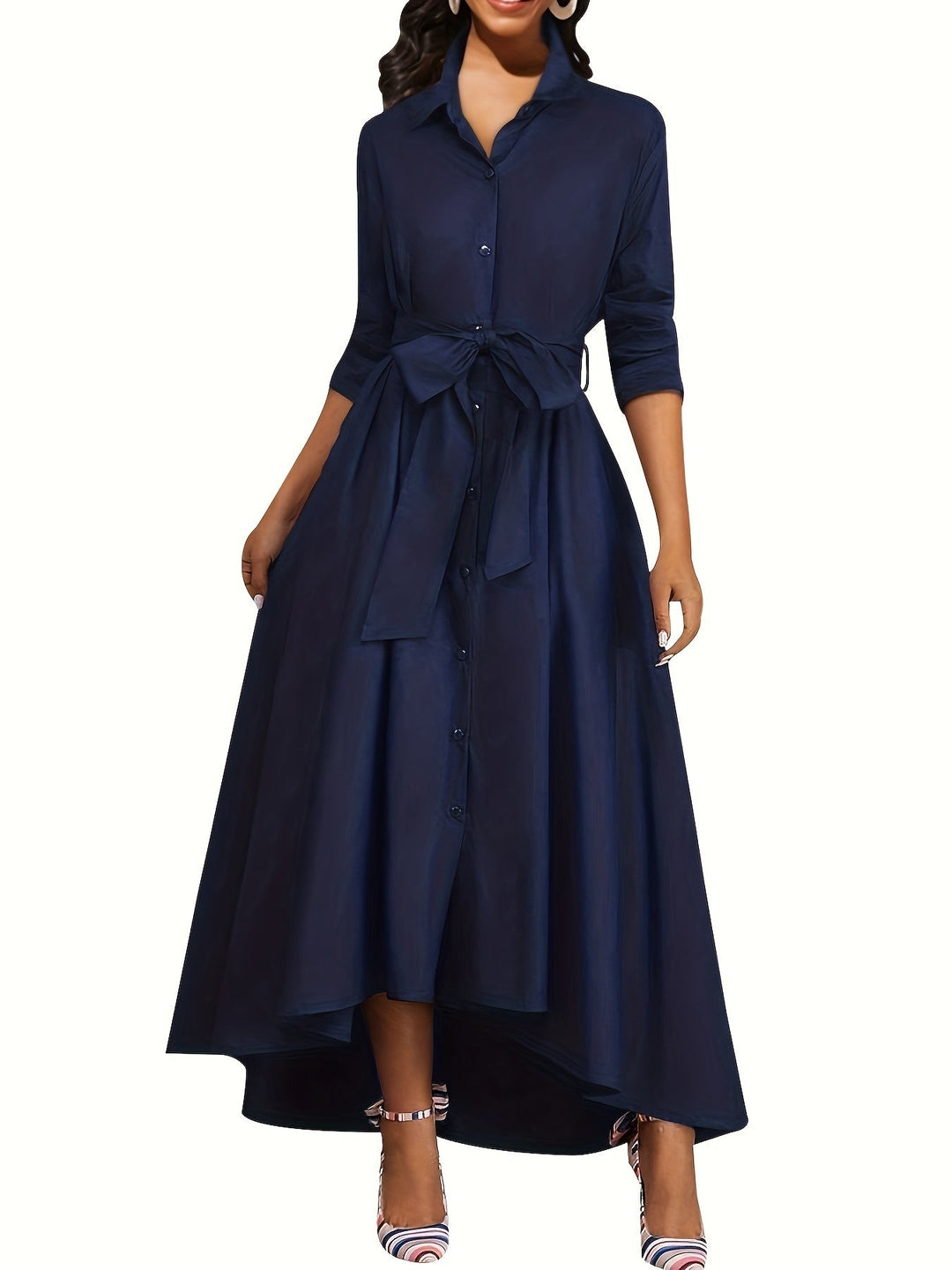 Martine | Robe Maxi Boutonnée Parfaite pour les Fêtes