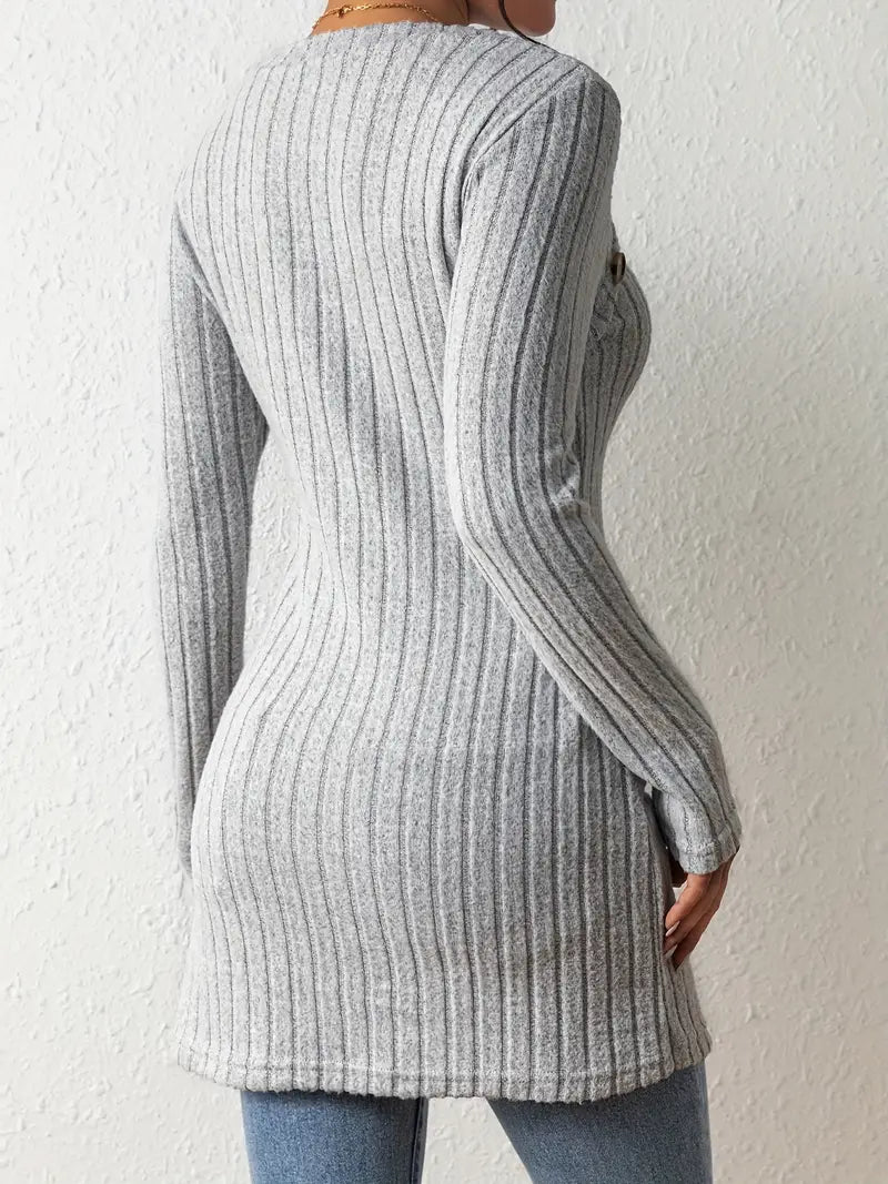 Julia | Haut Asymétrique à Côtes à la Mode