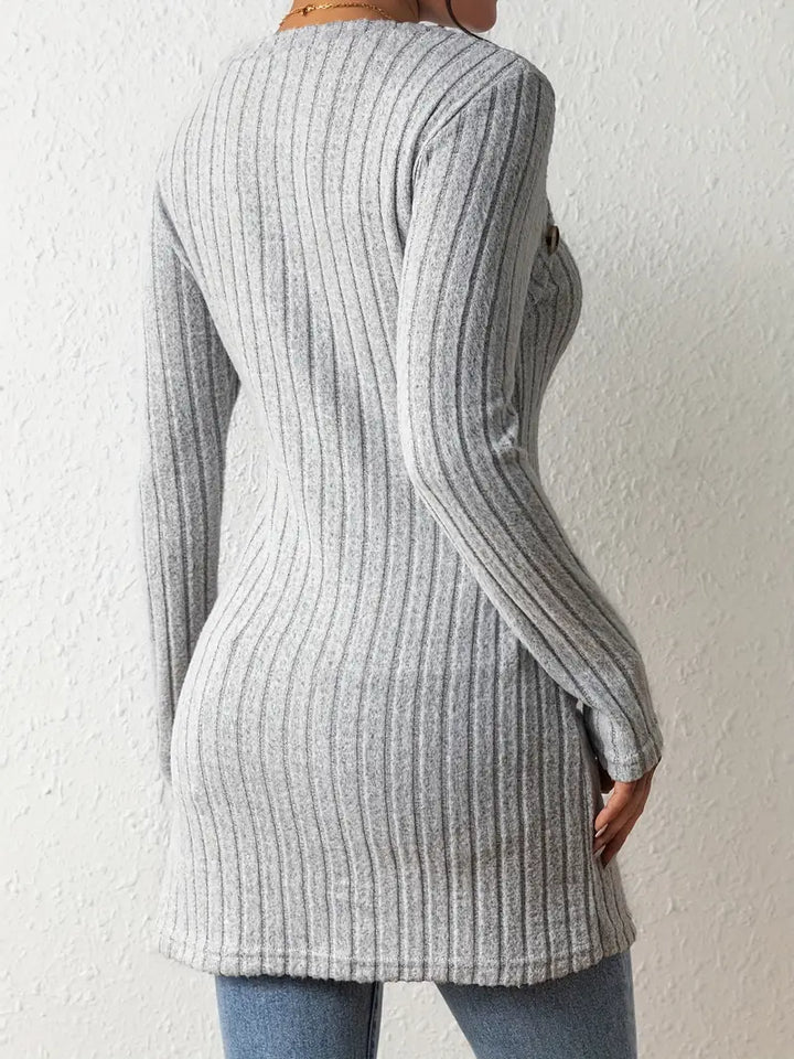 Julia | Haut Asymétrique à Côtes à la Mode