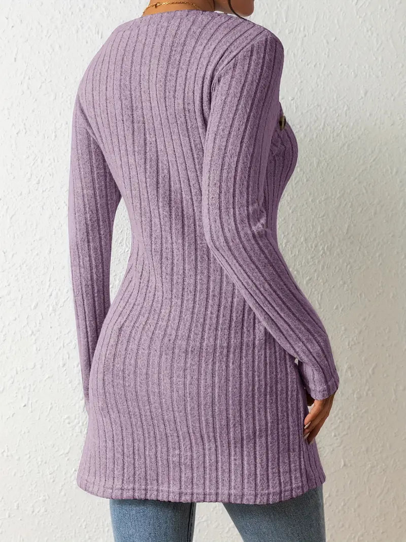 Julia | Haut Asymétrique à Côtes à la Mode