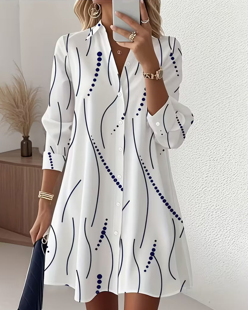 Frank | Robe Chemise à Col Ondulé