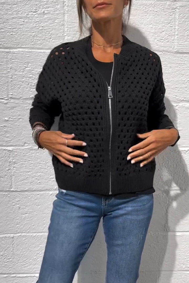 Rosa | Veste en tricot avec fermeture éclair