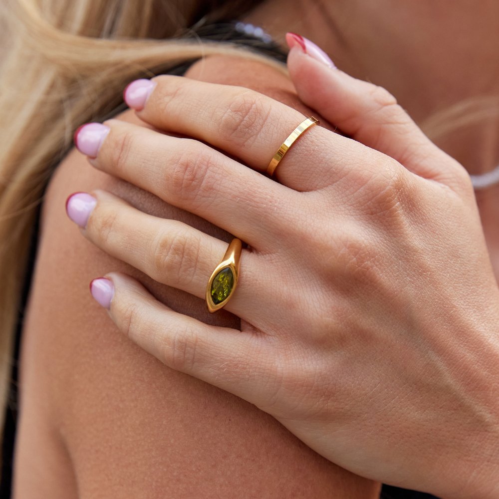 Bérénice | Bague en cristal vert Arizona
