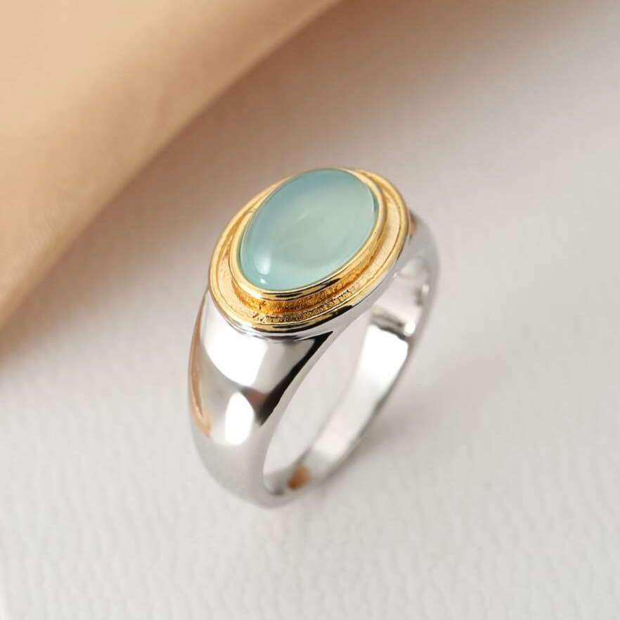 Gabi | Bague en Pierre de lune verte Vintage