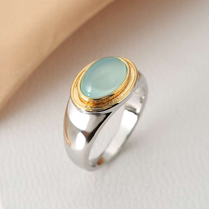 Gabi | Bague en Pierre de lune verte Vintage