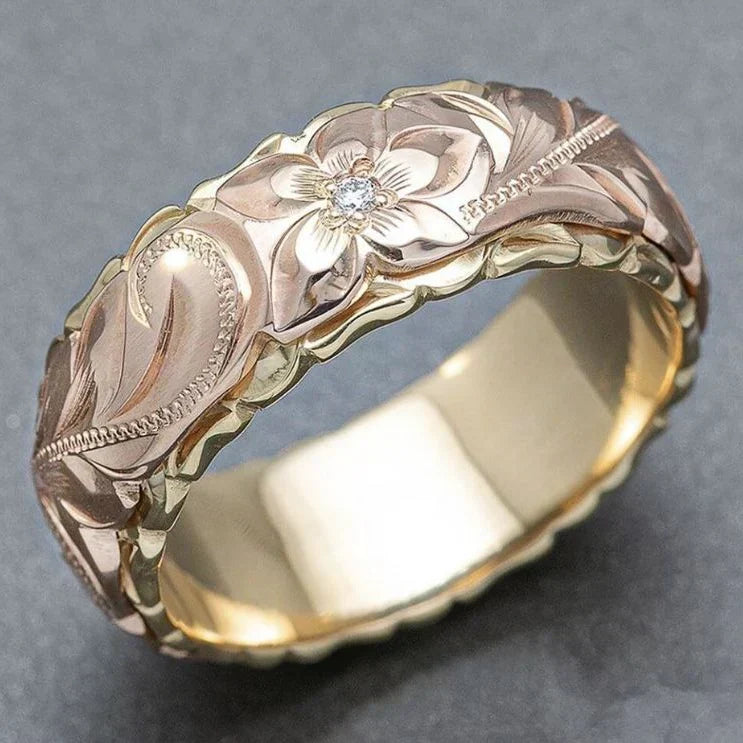 Lucie | Bague en Or avec Fleur Rose Vintage