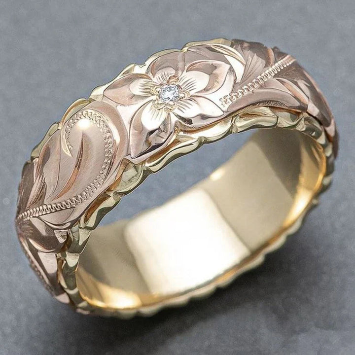Lucie | Bague en Or avec Fleur Rose Vintage