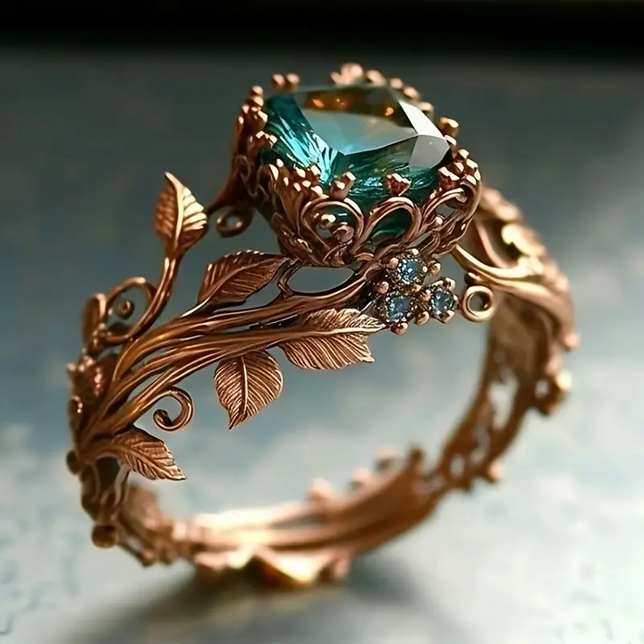 Clémence | Bague en cristal vert naturel