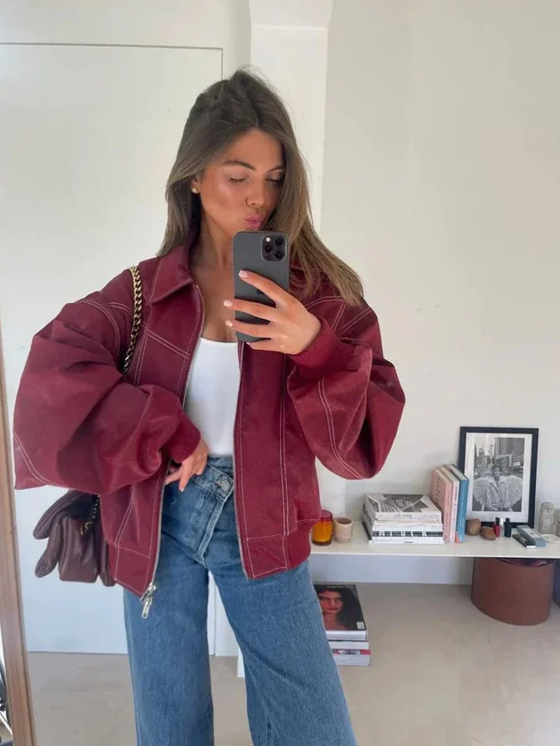 Lucy | Veste Oversized Contrastée  Vente Limitée