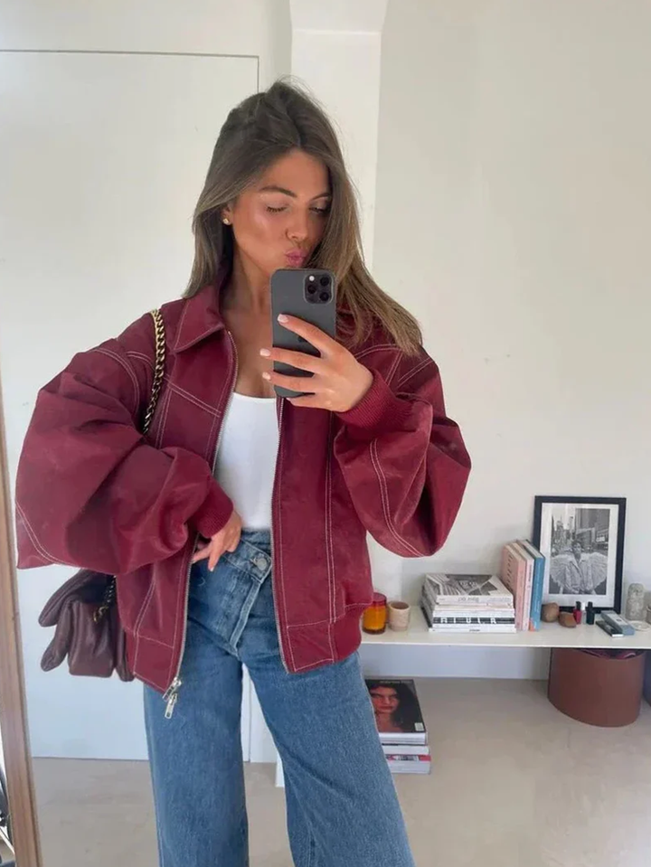 Lucy | Veste Oversized Contrastée  Vente Limitée