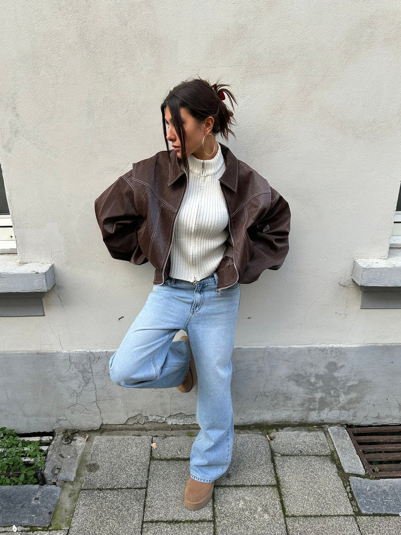 Lucy | Veste Oversized Contrastée  Vente Limitée