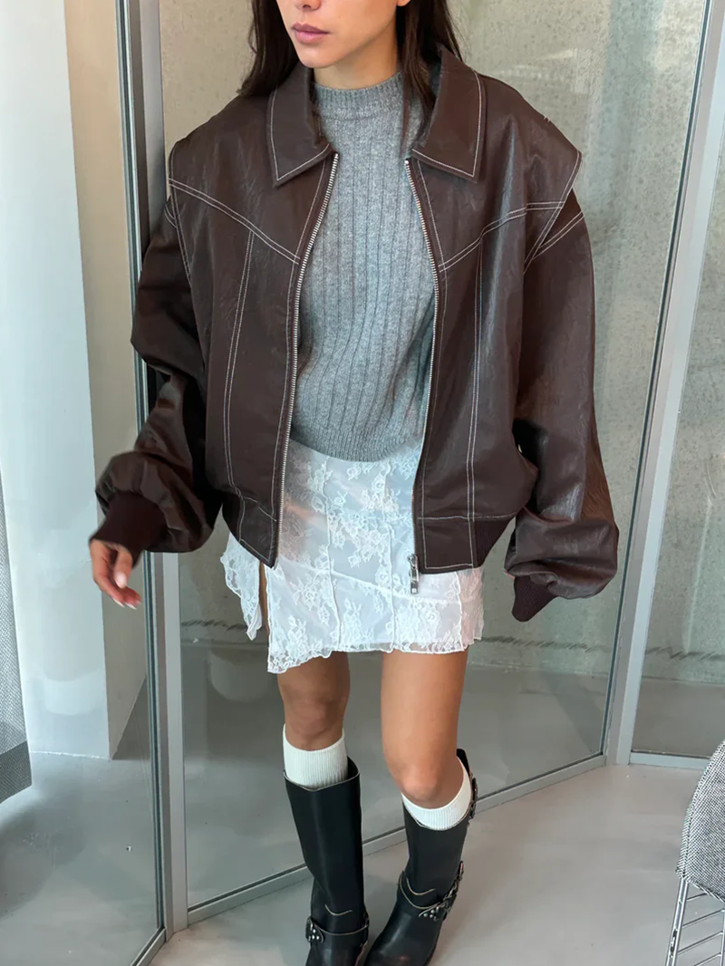Lucy | Veste Oversized Contrastée  Vente Limitée