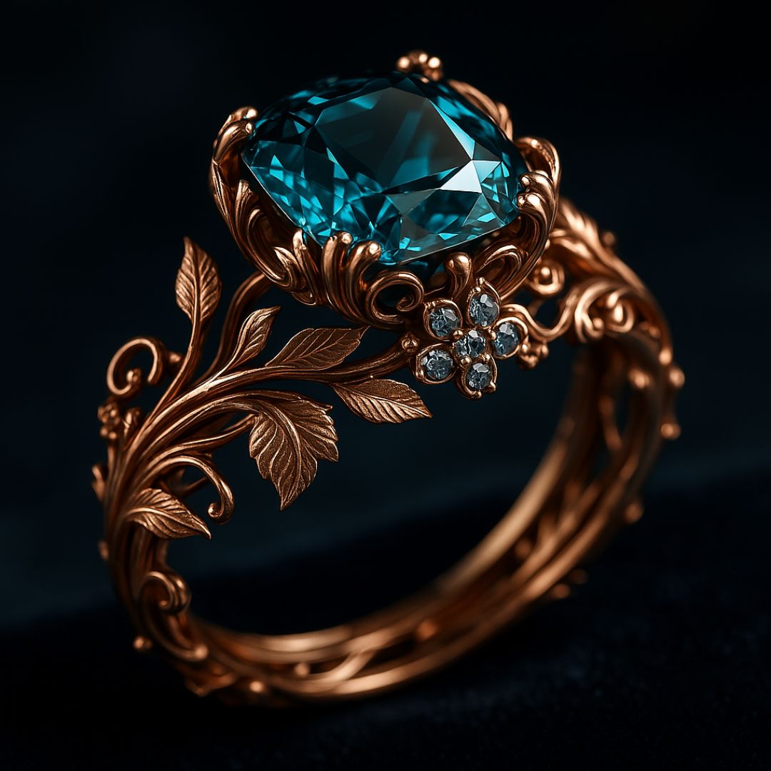 Clémence | Bague en cristal vert naturel