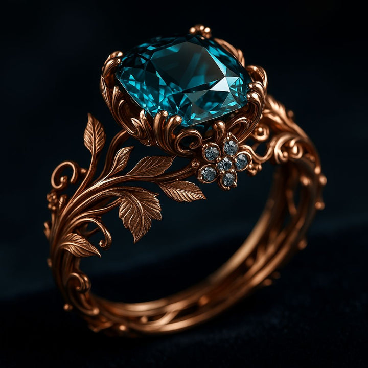 Clémence | Bague en cristal vert naturel