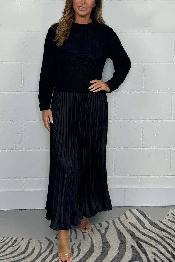 Camilla | Robe maxi avec sweater et jupe plissée