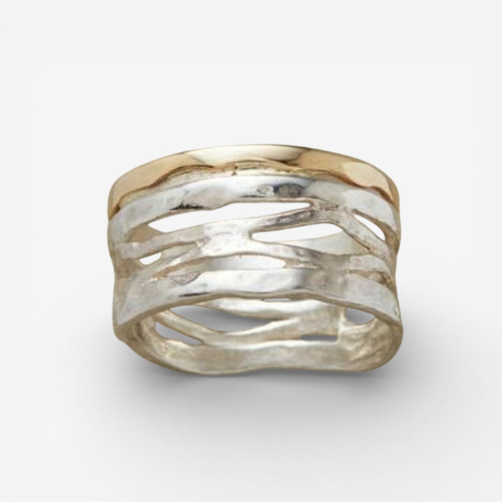 Rosalie | Bague creuse vintage en or et argent