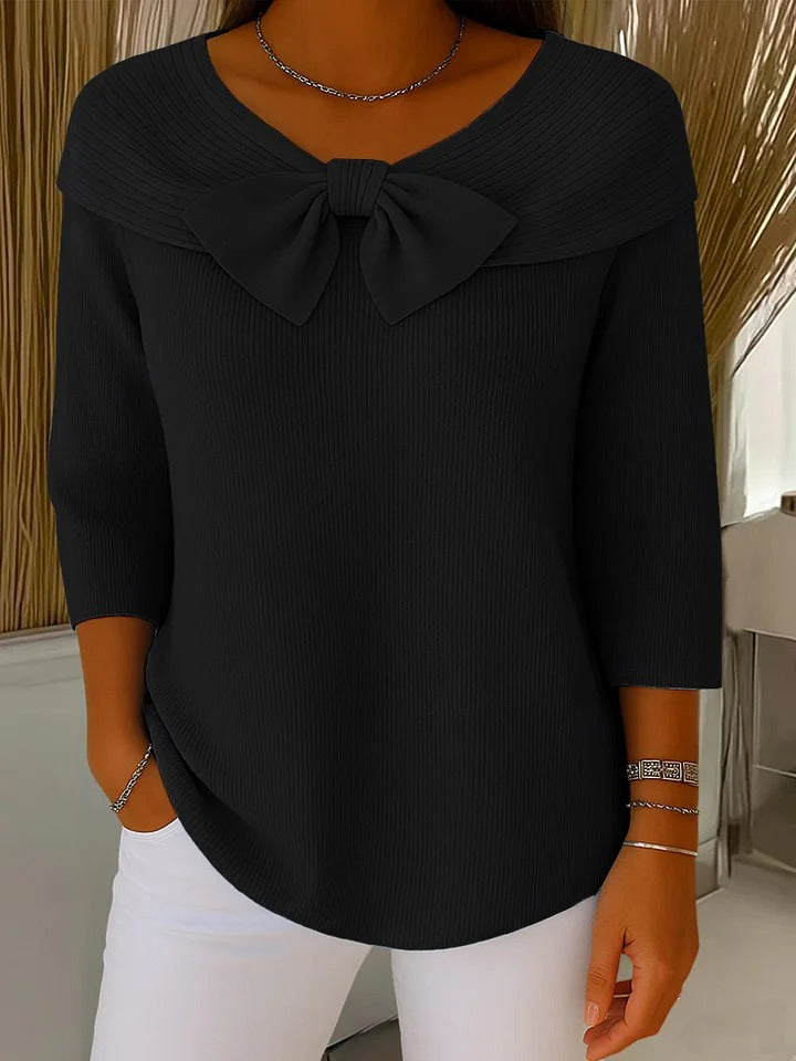 Emma | Pull Femme avec Nœud et Encolure Ronde