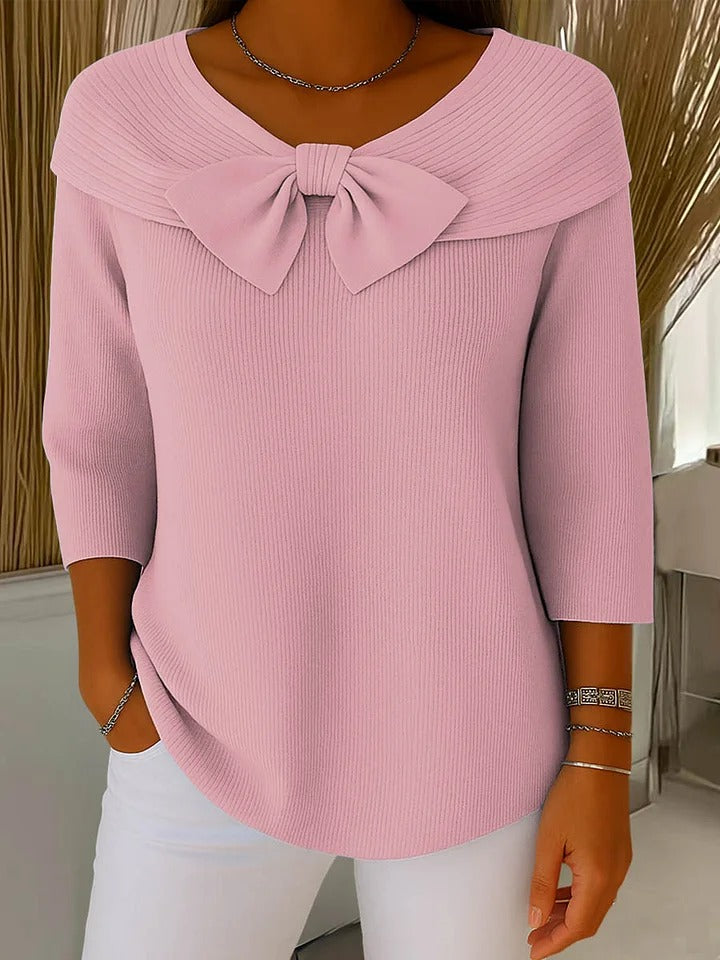 Emma | Pull Femme avec Nœud et Encolure Ronde