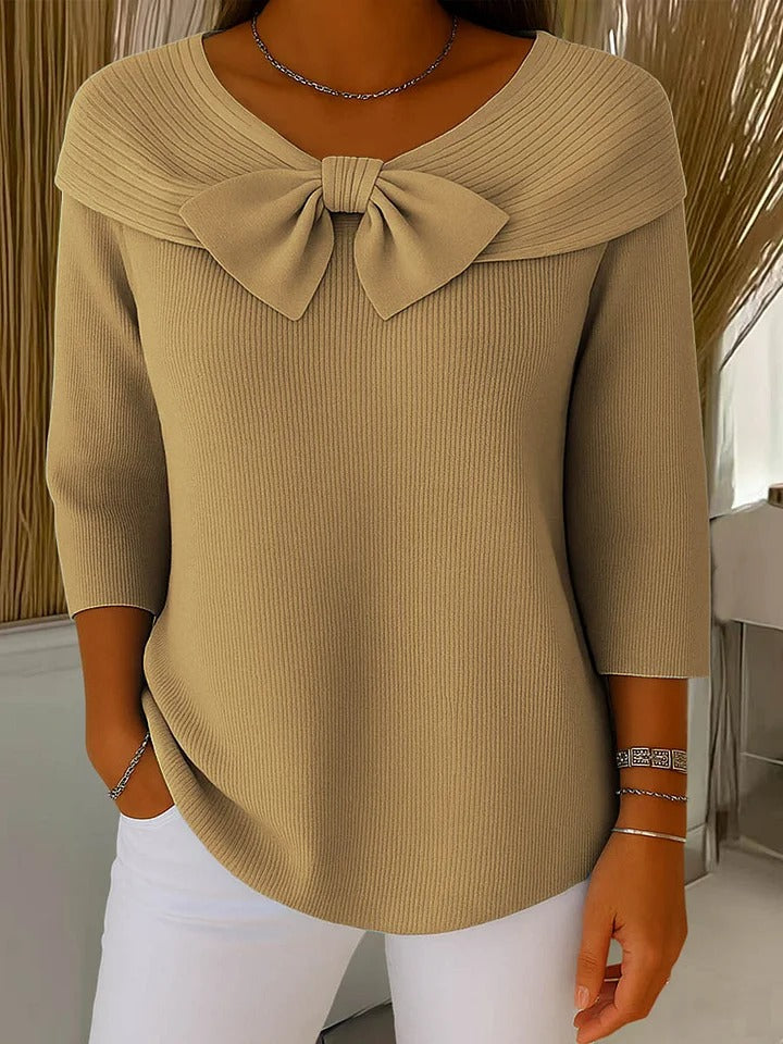 Emma | Pull Femme avec Nœud et Encolure Ronde