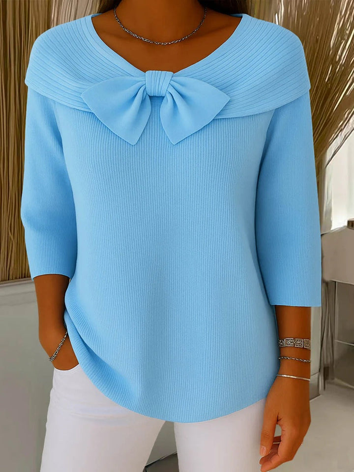 Emma | Pull Femme avec Nœud et Encolure Ronde