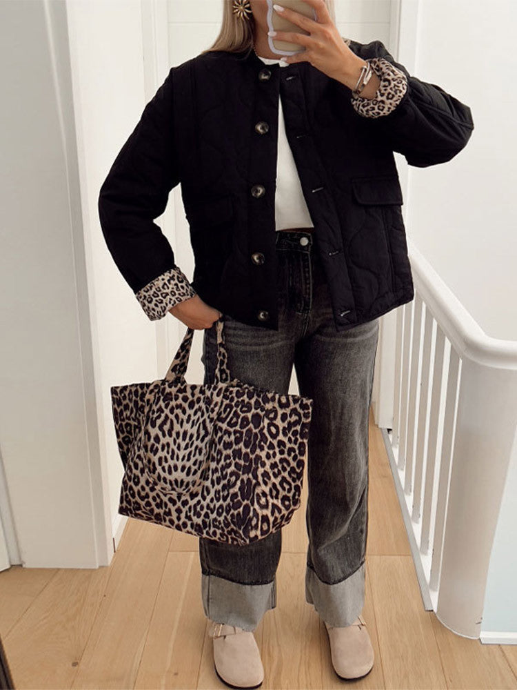 Nika | Manteau avec doublure imprimé léopard