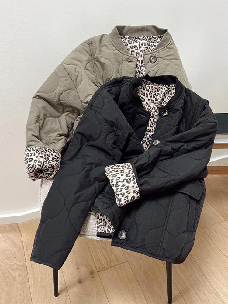 Nika | Manteau avec doublure imprimé léopard