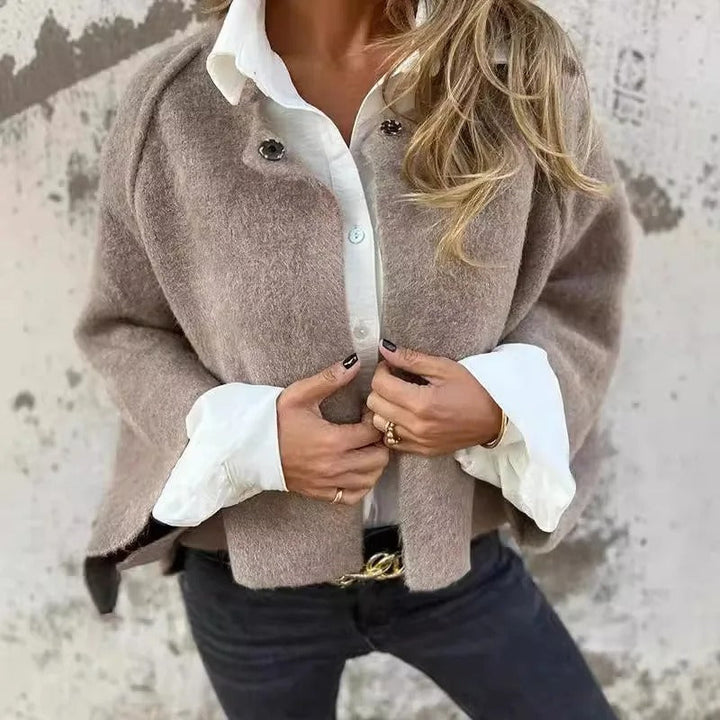 Henrike | Manteau en Laine avec Col Rond et Manches Longues