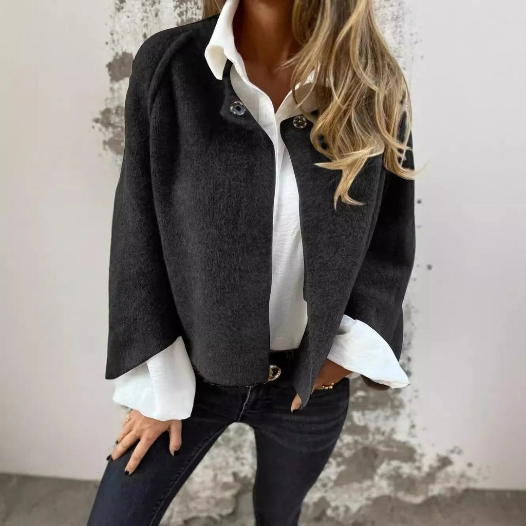 Henrike | Manteau en Laine avec Col Rond et Manches Longues