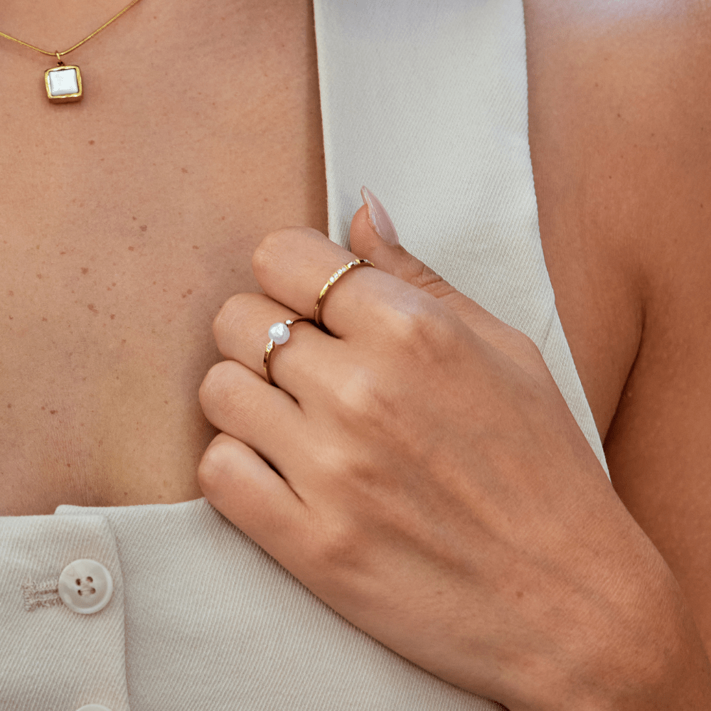 Sixtine | Bague en perles d'eau douce Peri