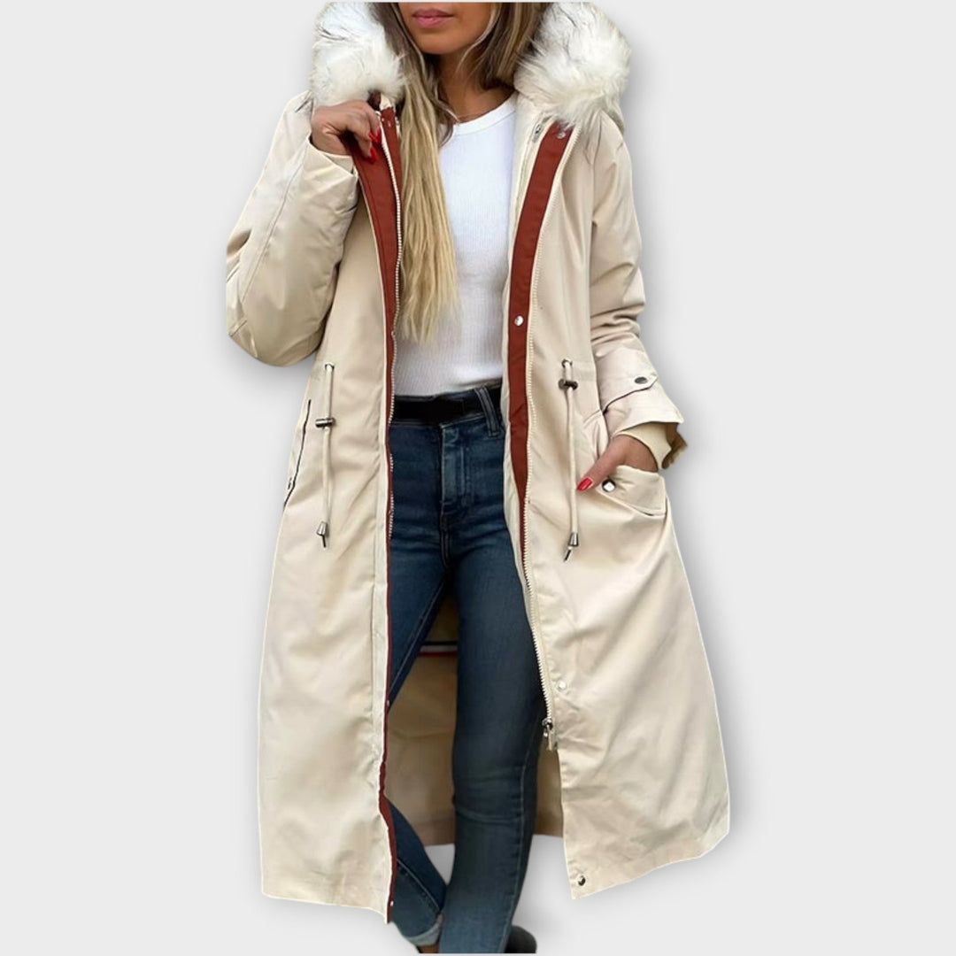 Linda | Parka d'Hiver Longue en Similicuir