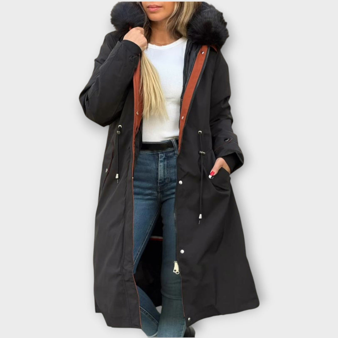 Linda | Parka d'Hiver Longue en Similicuir